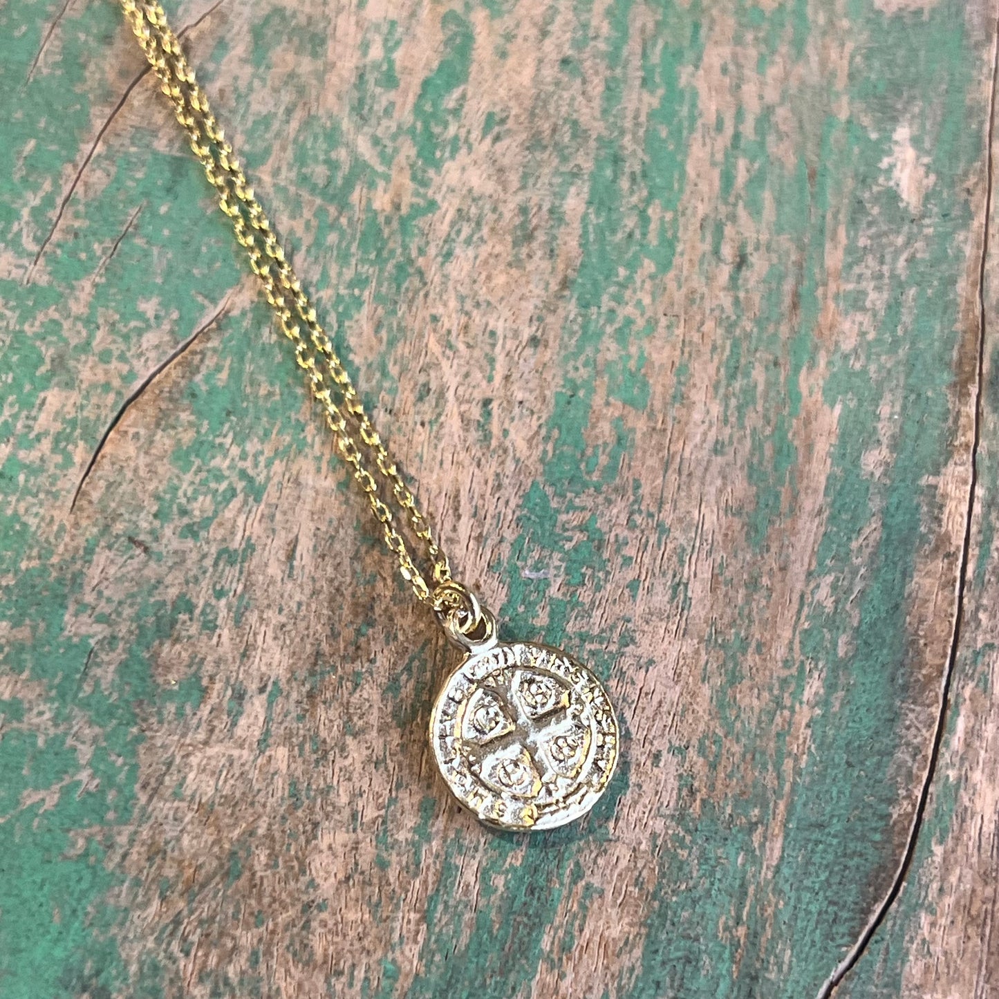 Sterling Silver Small St Benedict Necklace