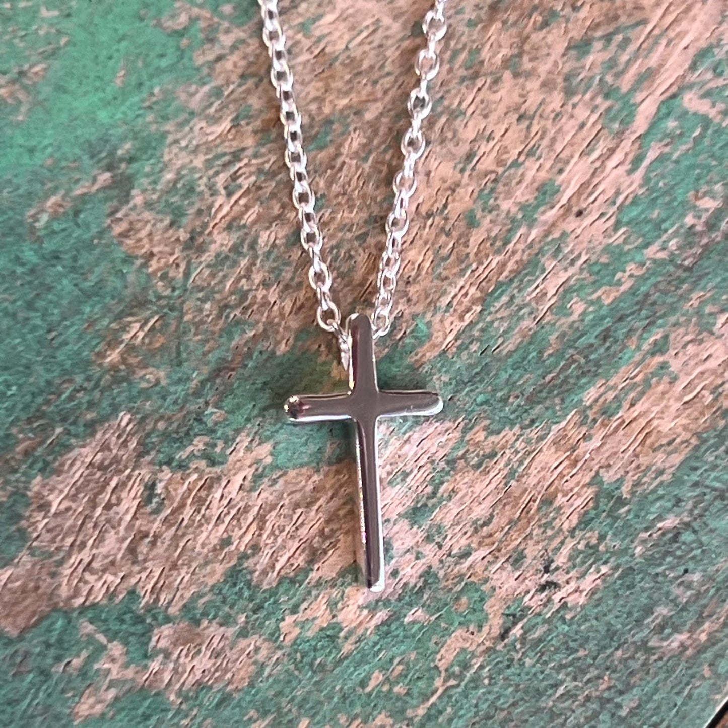 Sterling Silver Thin Slider Cross Necklace