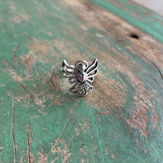 Sterling Silver Filigree Angel Ring