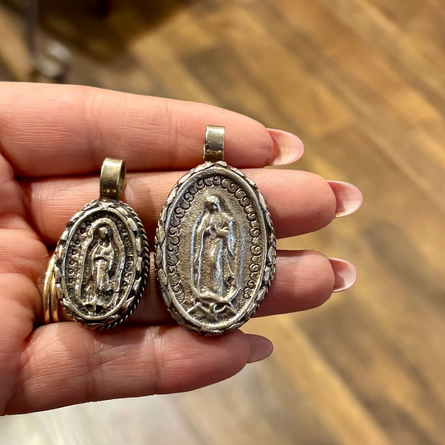 Silver Plated Our Lady of Guadalupe Pendants