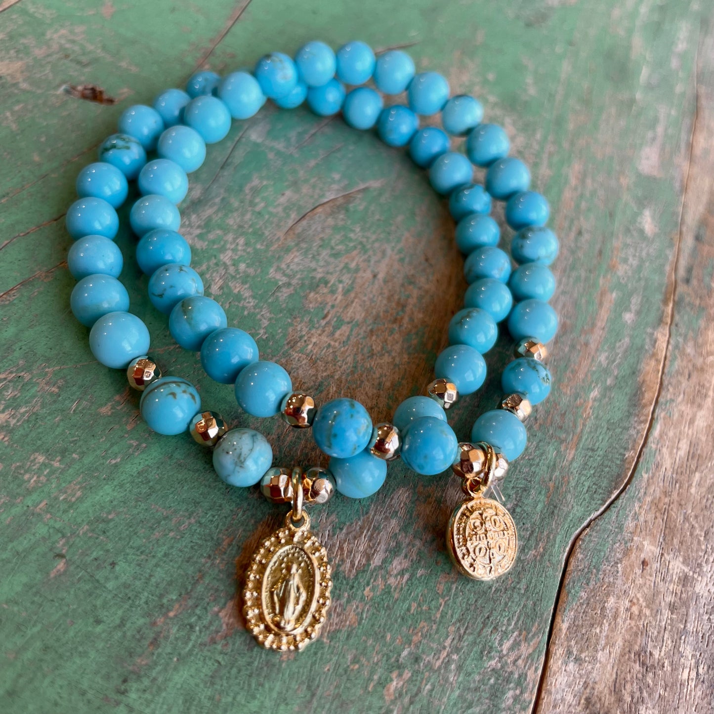 Mini Turquoise Gold Bracelets