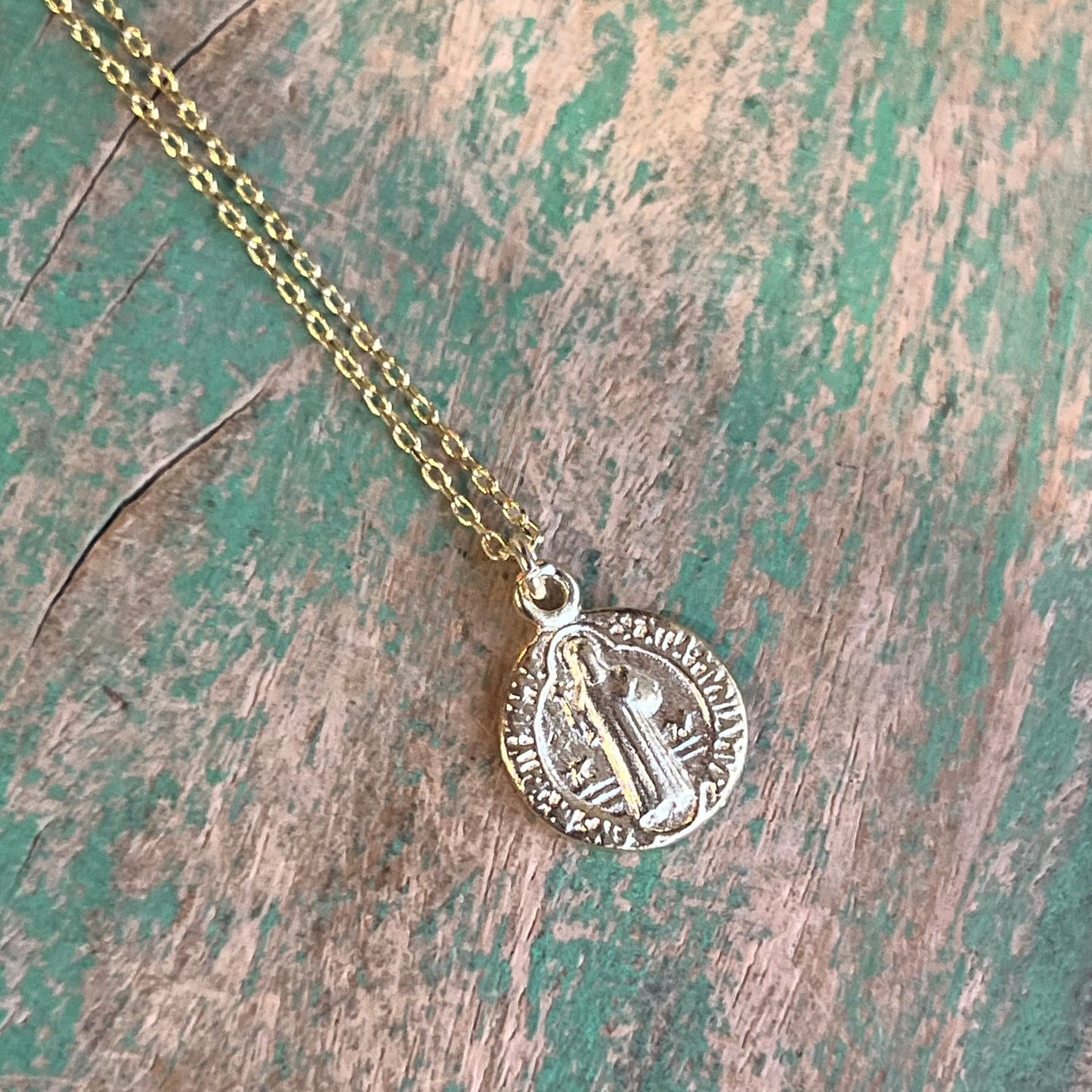 Sterling Silver Small St Benedict Necklace