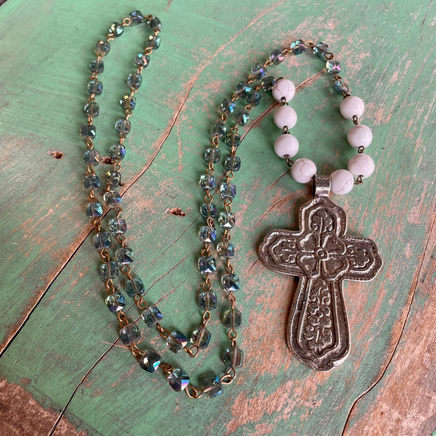 Aura Vitrail Cross Necklace