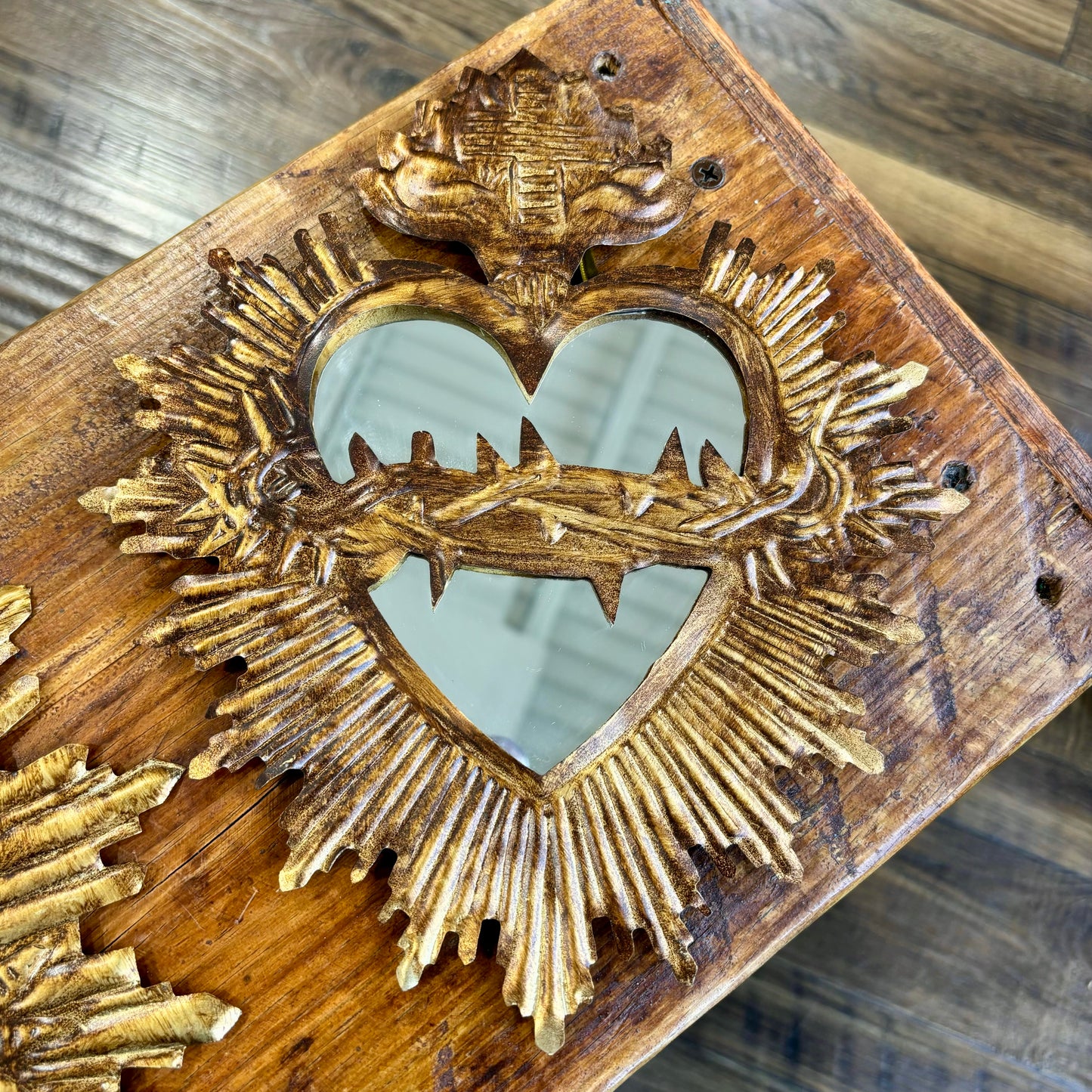 Tin Sacred Heart of Jesus Mirror