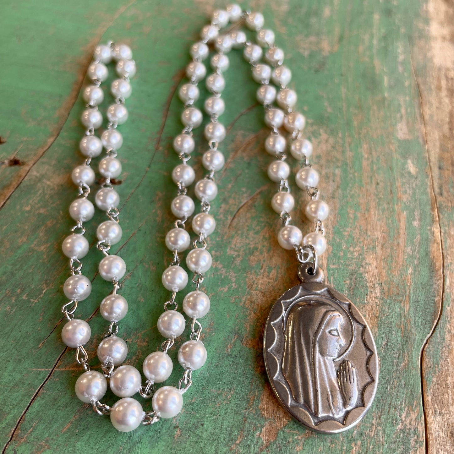 Our Lady of Fatima Pearl Necklace