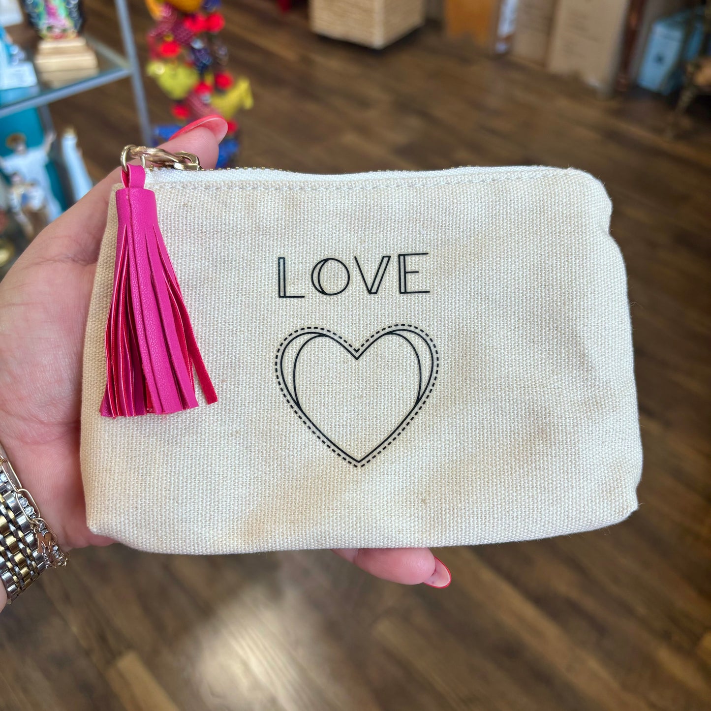 Heart of LOVE Canvas Zipper Pouch