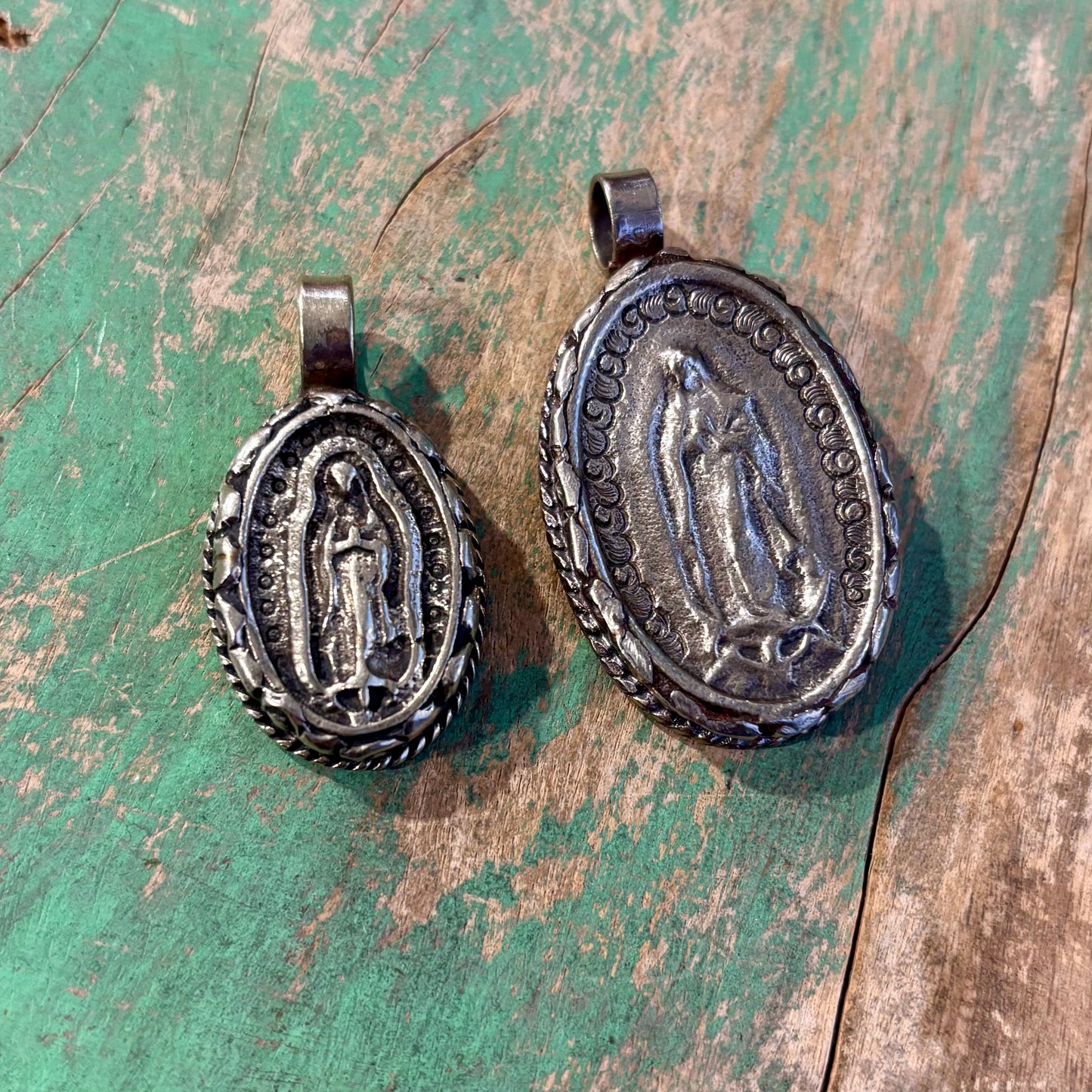 Silver Plated Our Lady of Guadalupe Pendants