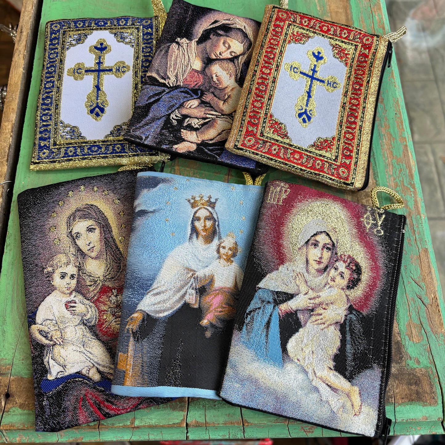 Large Rosary Pouches of Madonna and Child