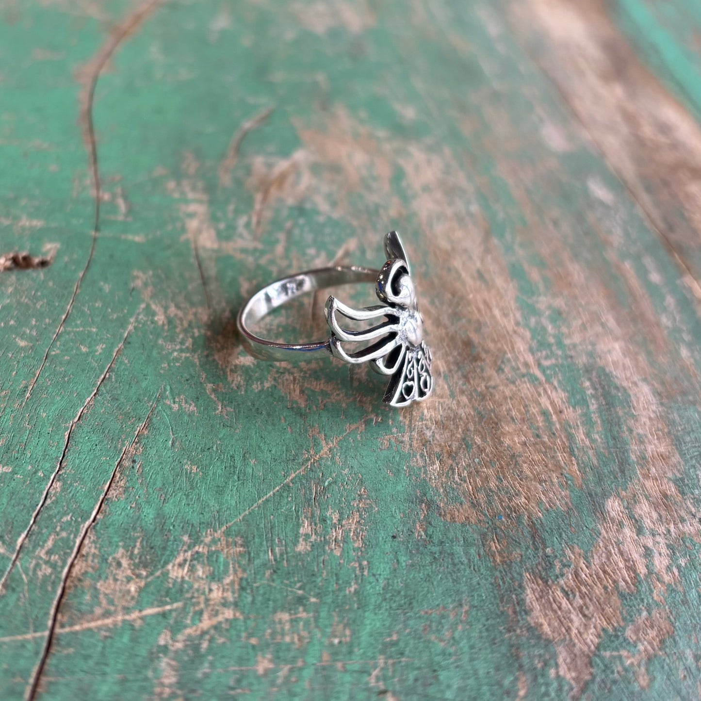 Sterling Silver Filigree Angel Ring