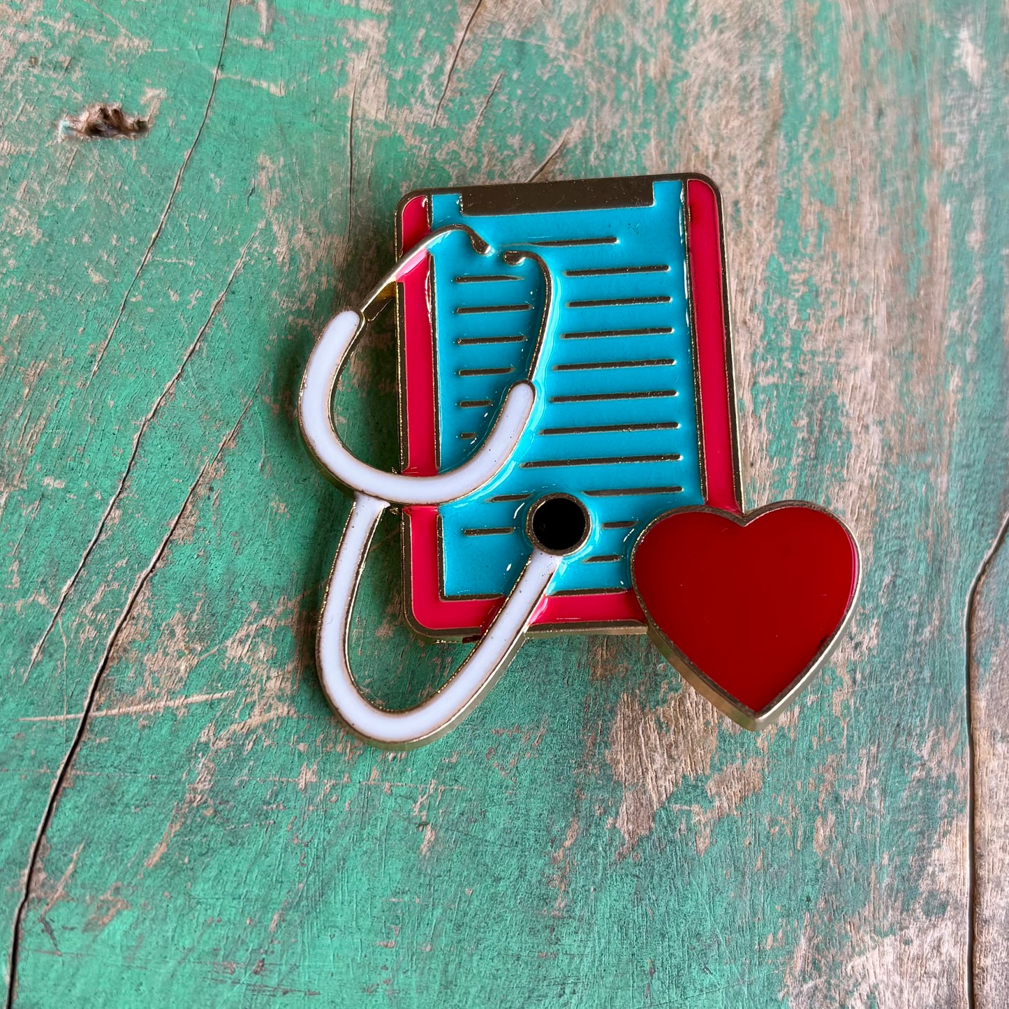 Stethoscope Heart Pad Lapel Pin