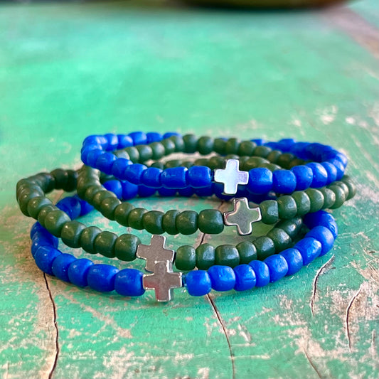 African Trade Bead Faith Bracelets