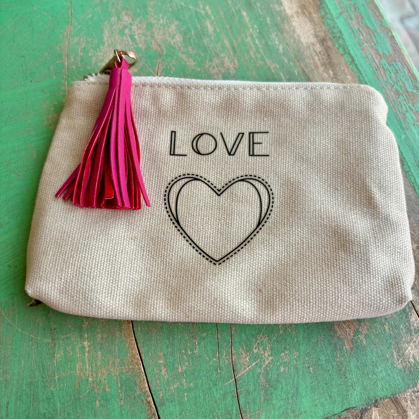 Heart of LOVE Canvas Zipper Pouch