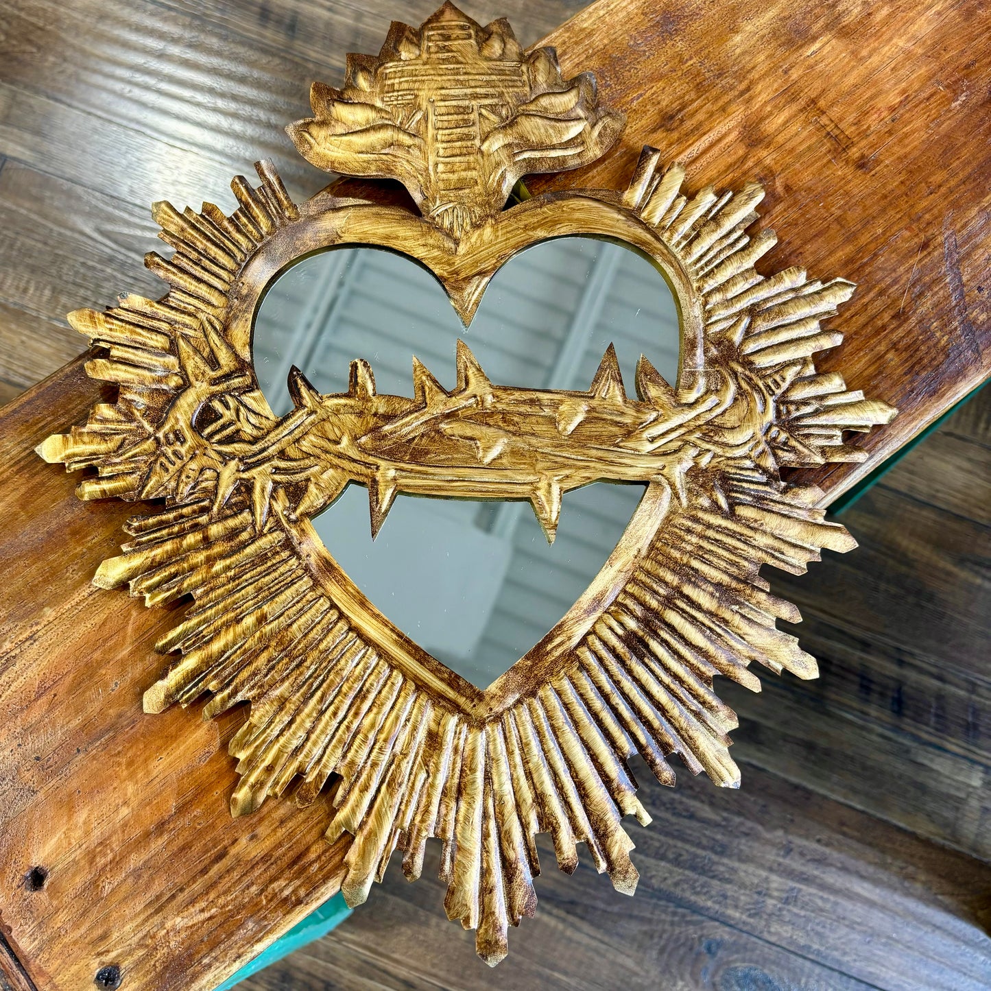 Tin Sacred Heart of Jesus Mirror