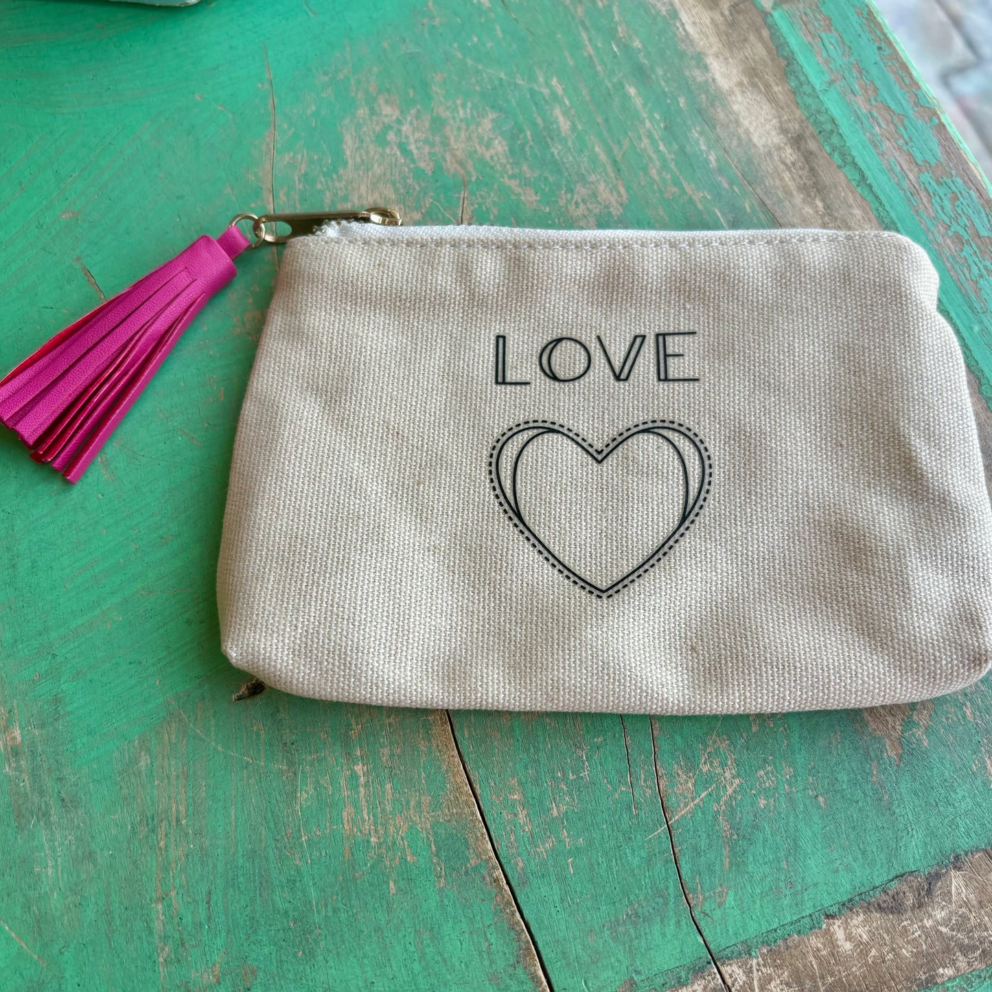 Heart of LOVE Canvas Zipper Pouch