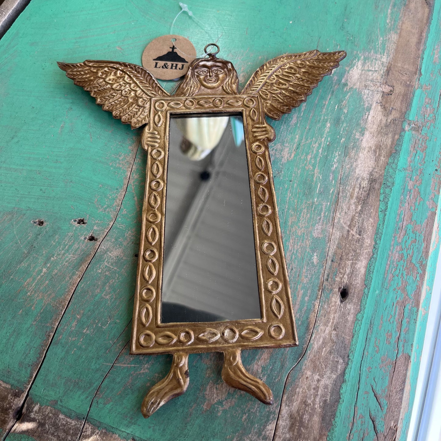 Angel Mirror Tin Ornament