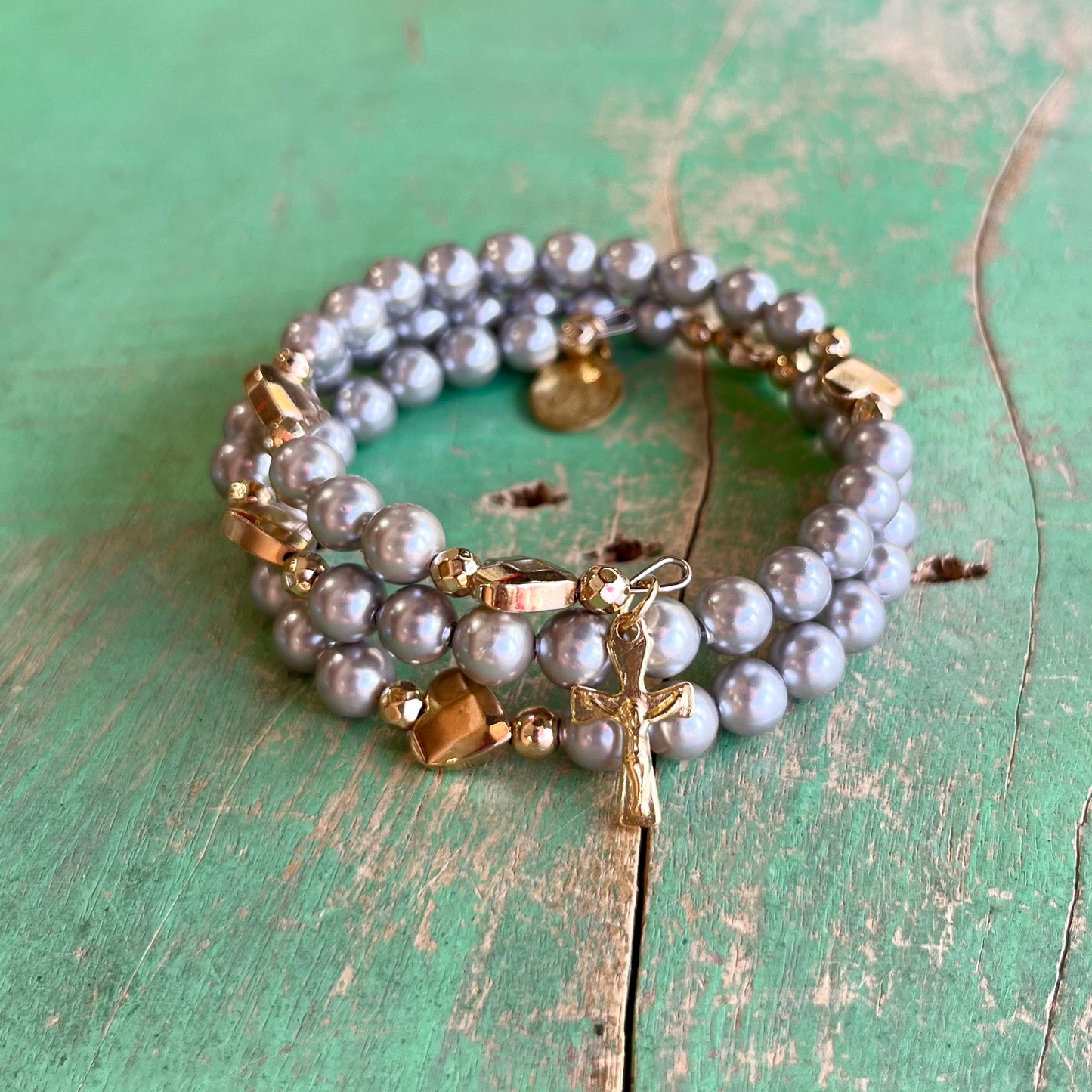 Pearl Rosary Wrap Bracelet