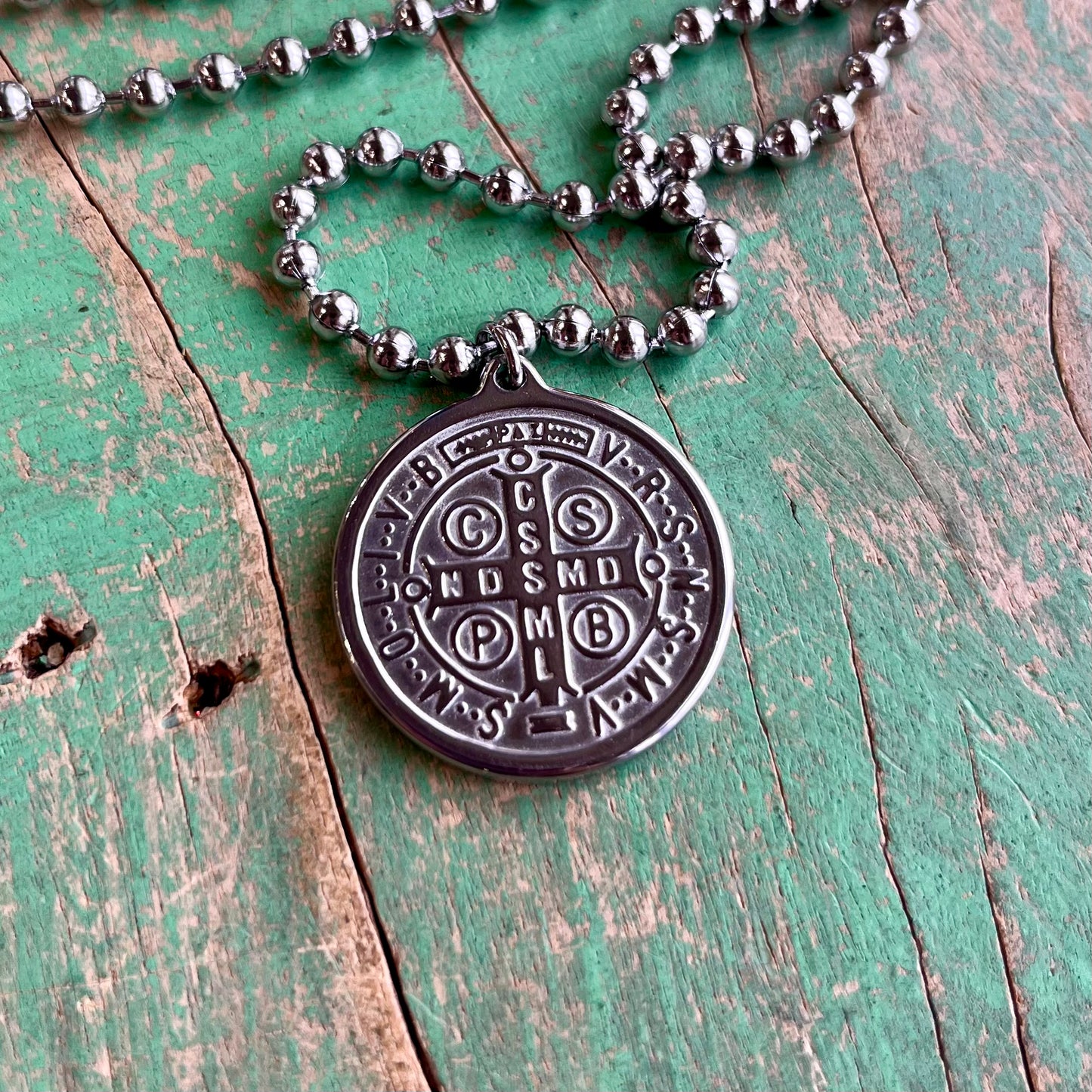 Ball Chain St. Benedict Necklace