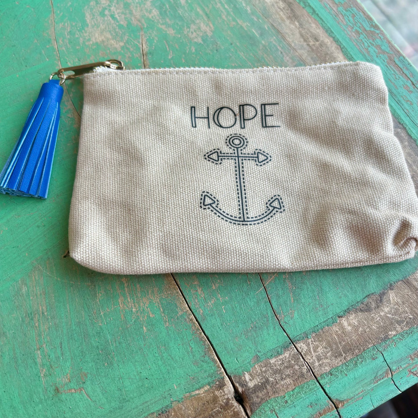 Anchor of HOPE Canvas Zipper Pouch