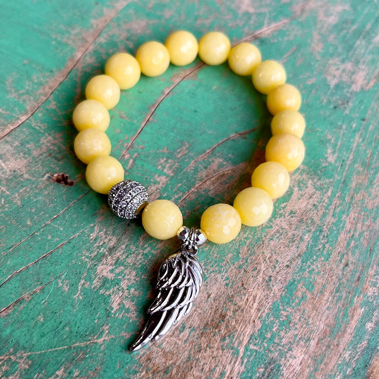 Yellow Angel Wing Bracelet