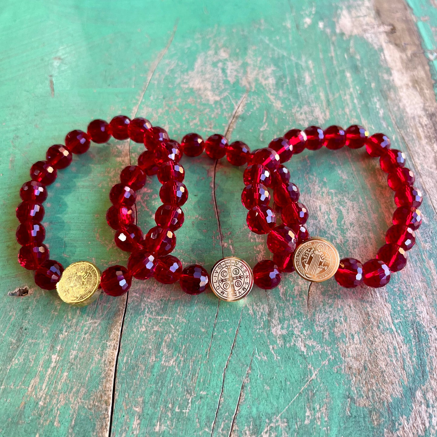 Red Crystal St Benedict Bracelet