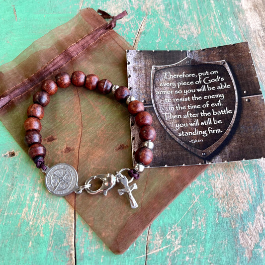 Wood Rosary Bracelet