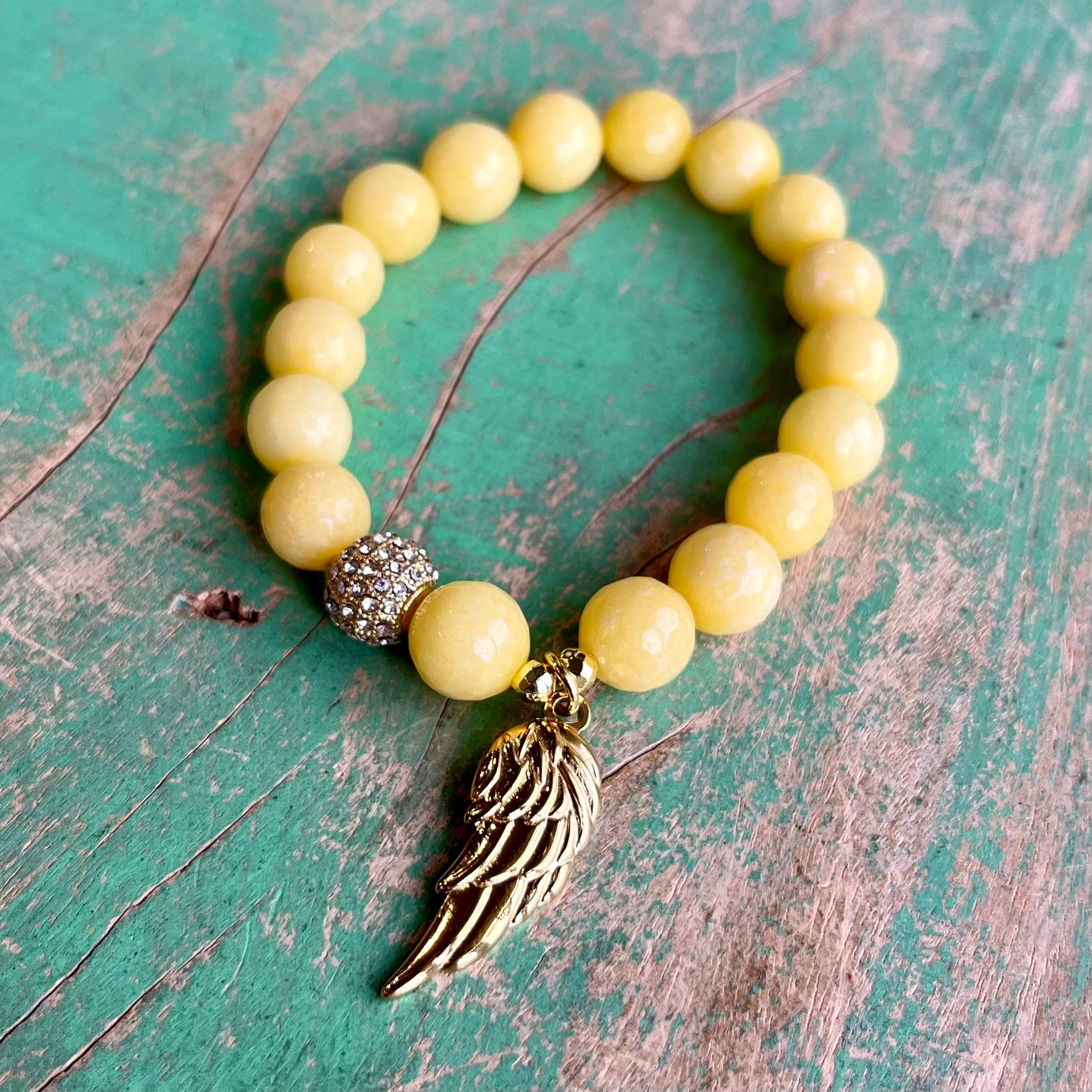 Yellow Angel Wing Bracelet