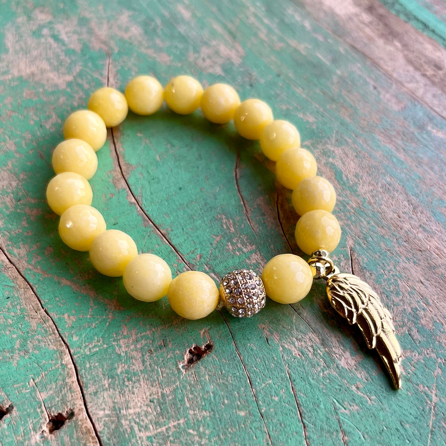 Yellow Angel Wing Bracelet