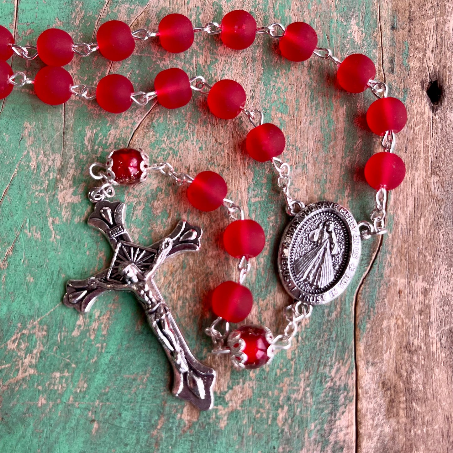 Red Divine Mercy Rosary