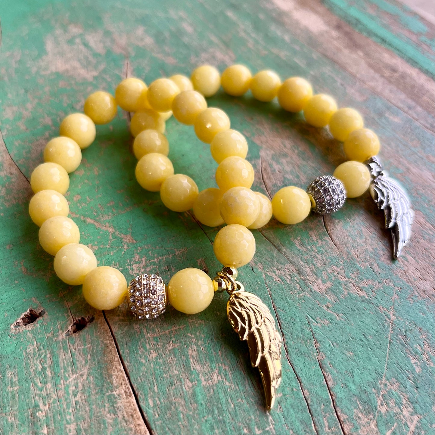 Yellow Angel Wing Bracelet