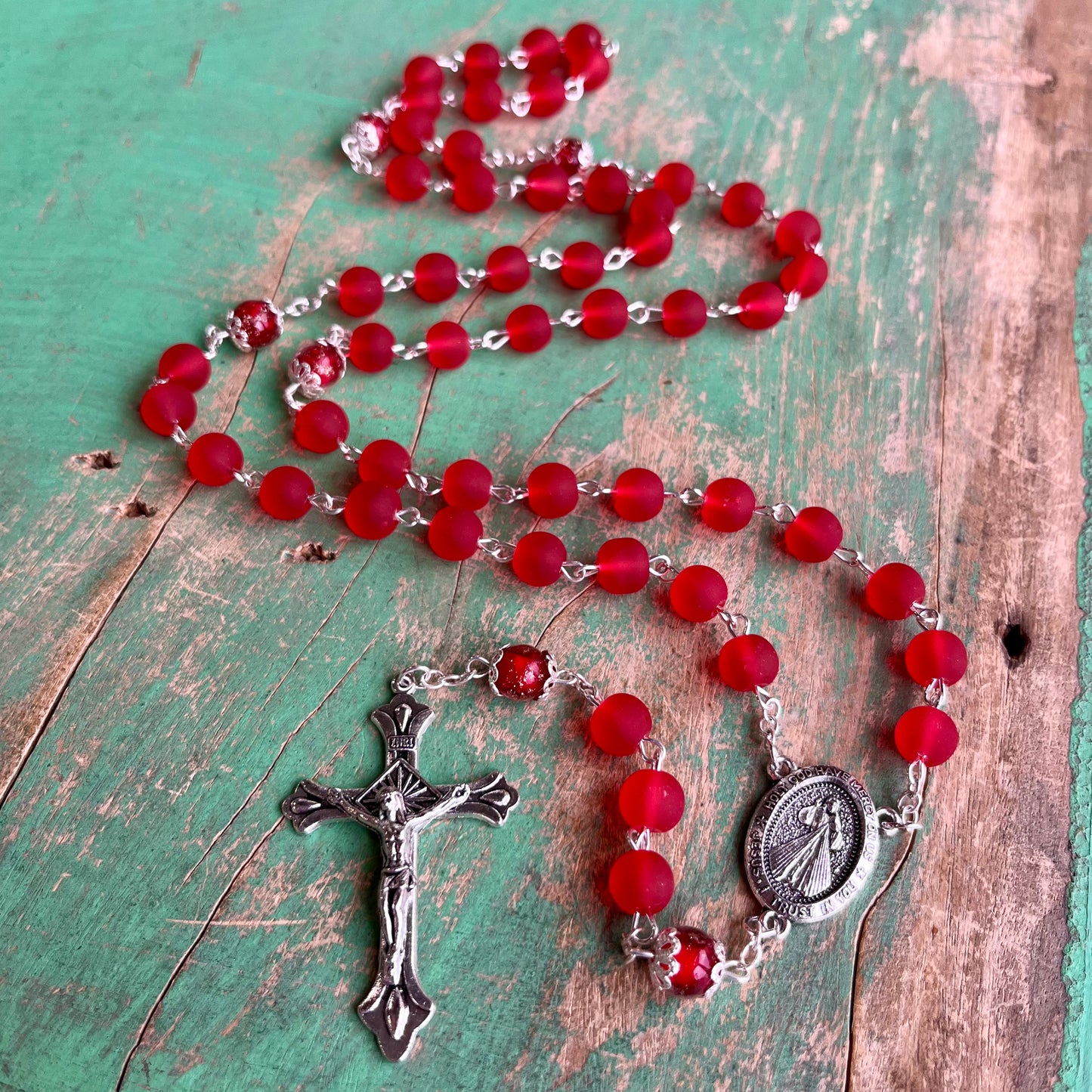 Red Divine Mercy Rosary