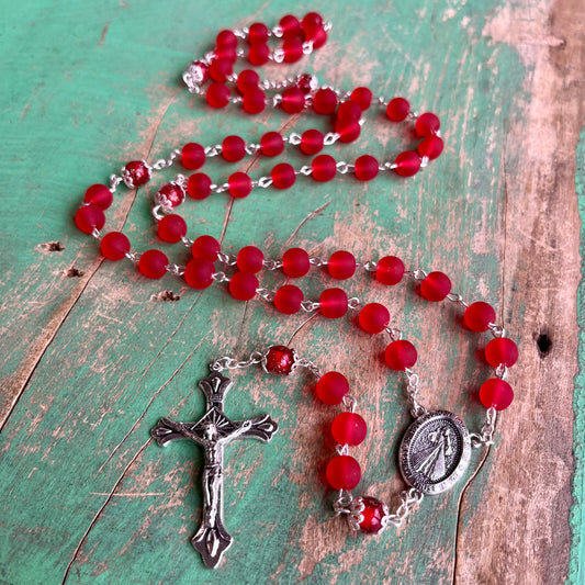 Red Divine Mercy Rosary