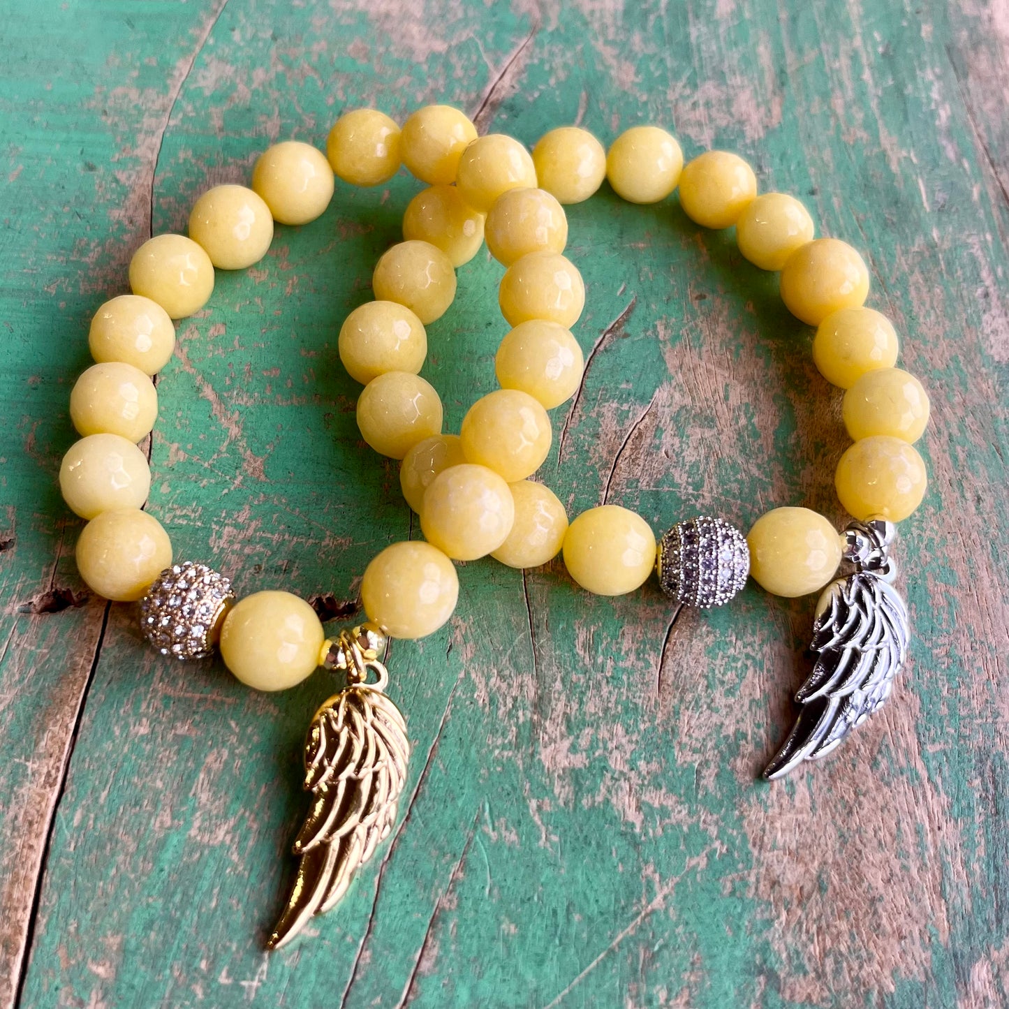 Yellow Angel Wing Bracelet