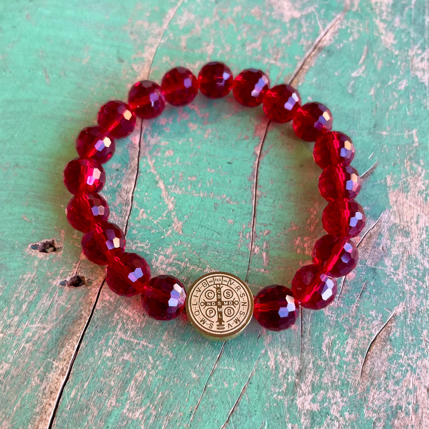 Red Crystal St Benedict Bracelet