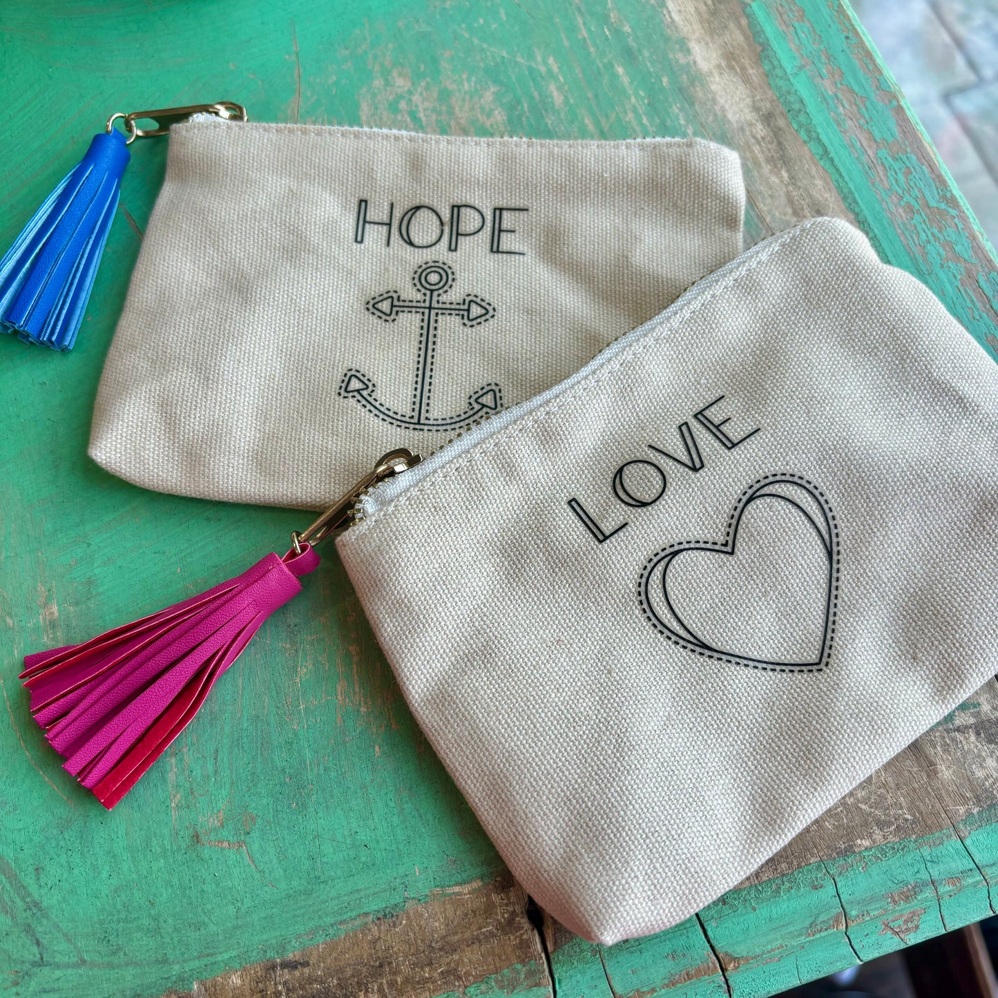 Anchor of HOPE Canvas Zipper Pouch