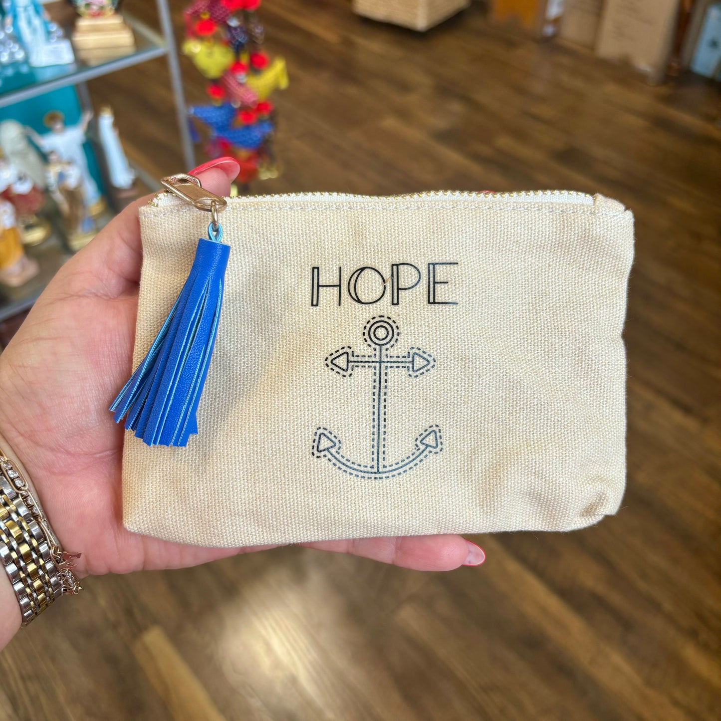 Anchor of HOPE Canvas Zipper Pouch