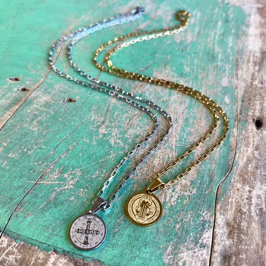 Stainless Steel St Benedict Chain Necklace