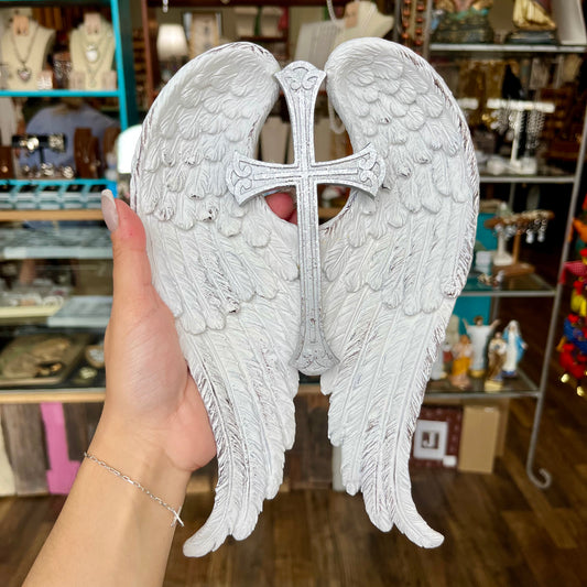 Hanging Wings with Silver Cross