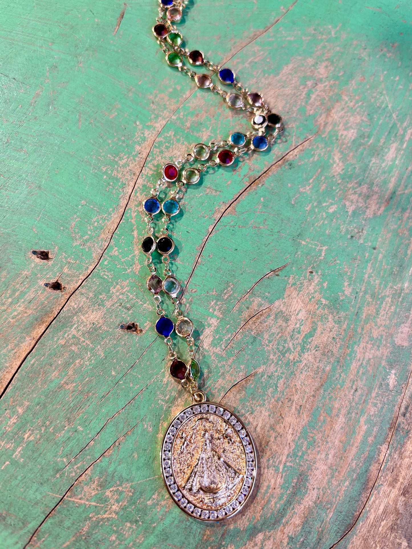 Our Lady of San Juan Colorful Necklace