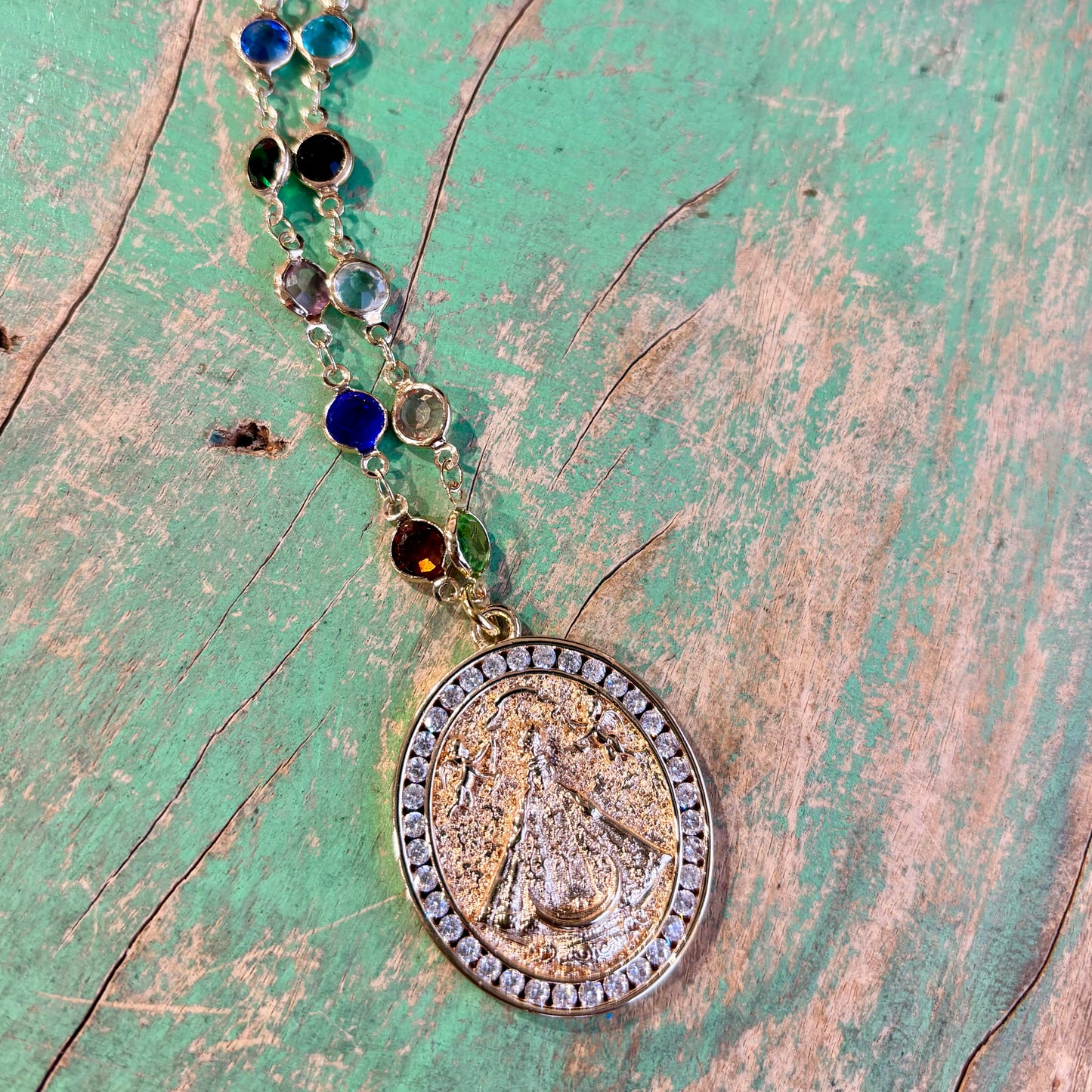 Our Lady of San Juan Colorful Necklace