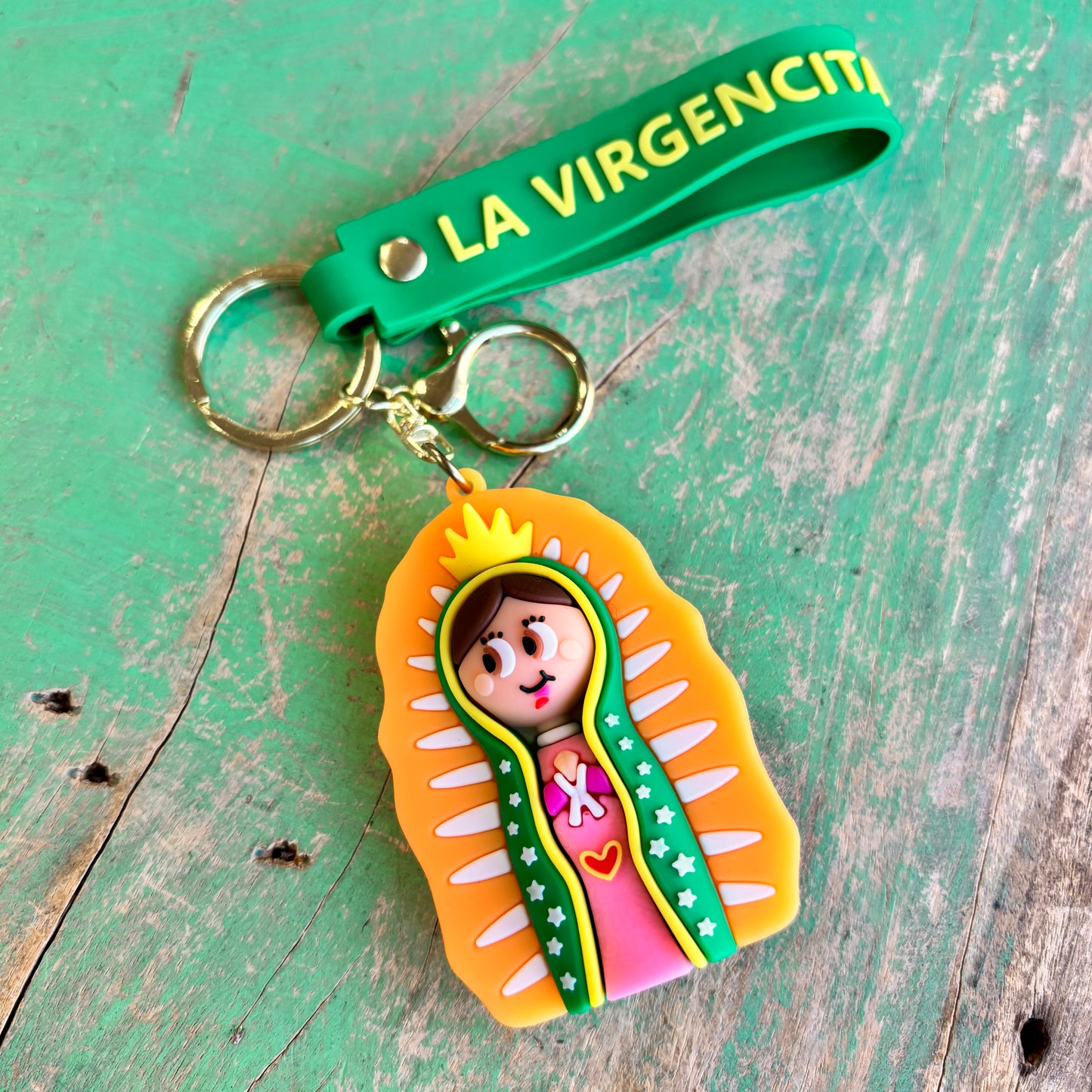 La Virgencita Silicone Keychain