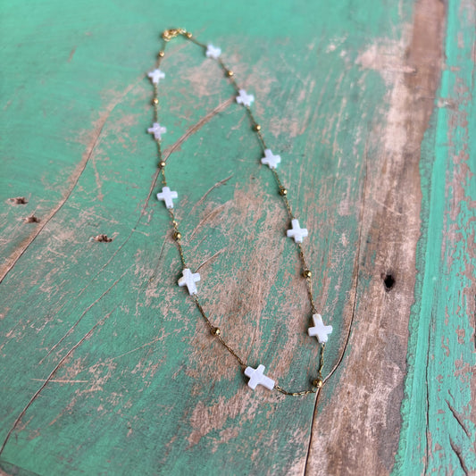 Mini Shell Crosses Necklace or Earrings