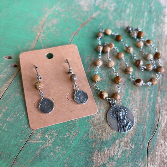 Reyna Natural Jasper Necklace or Earrings