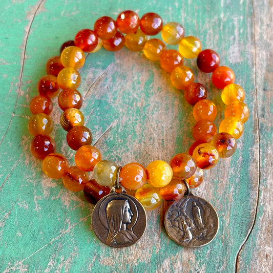 Orange Our Lady of Lourdes Bracelet