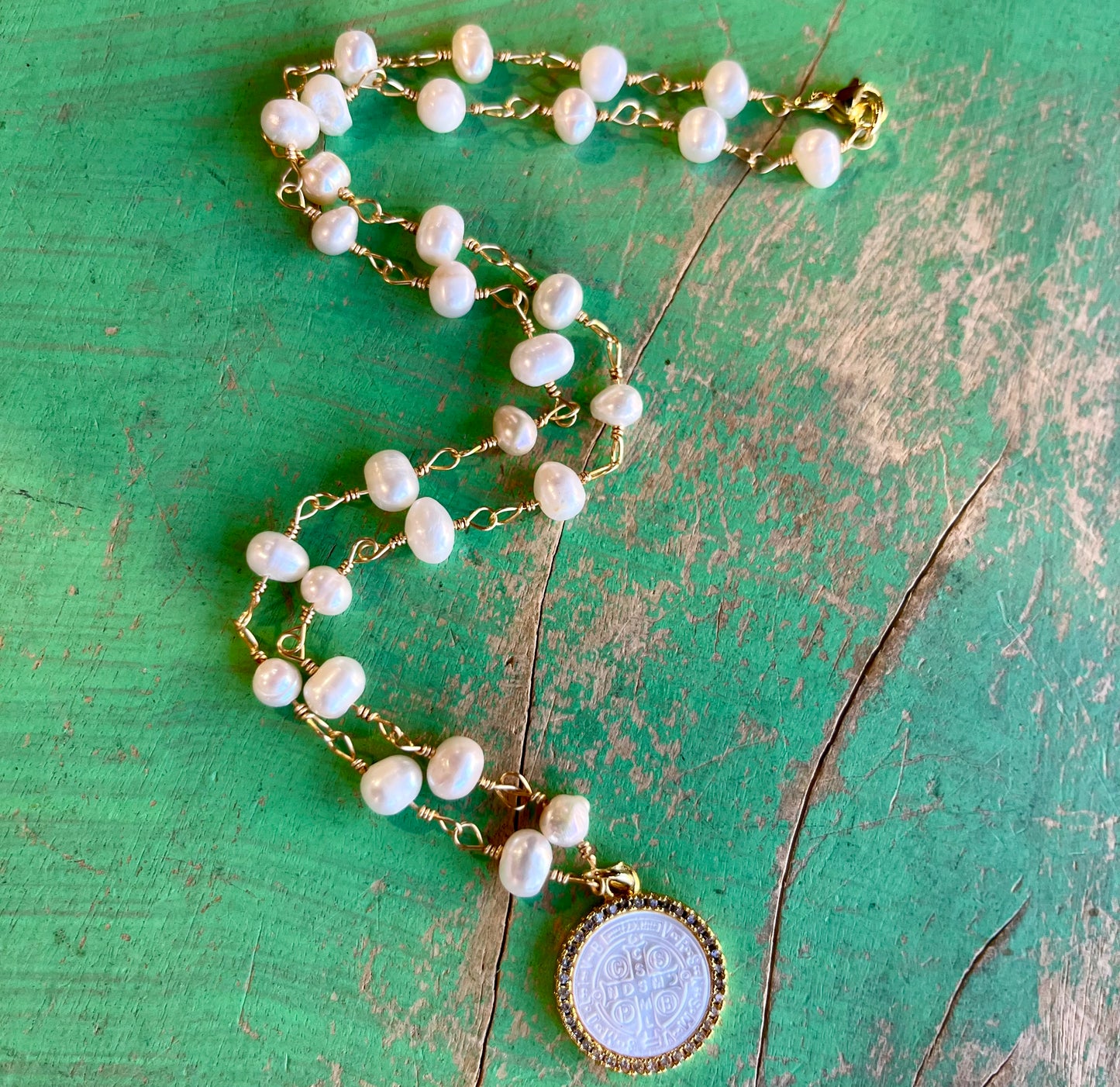 St Benedict Freshwater Pearl Necklace