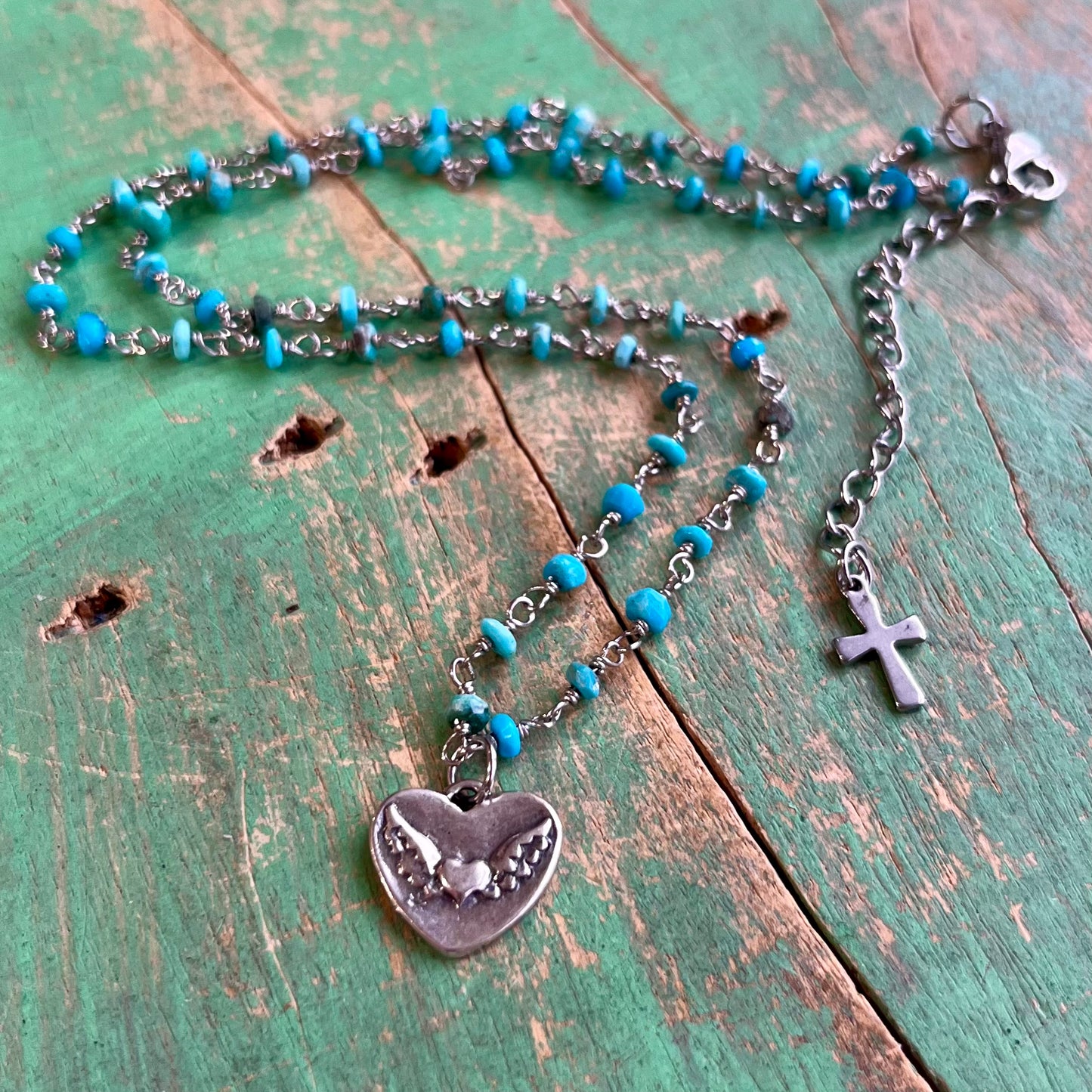 Turquoise Angel Heart Necklace