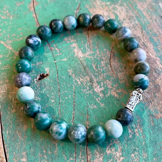 St Jude Green Bead Bracelet