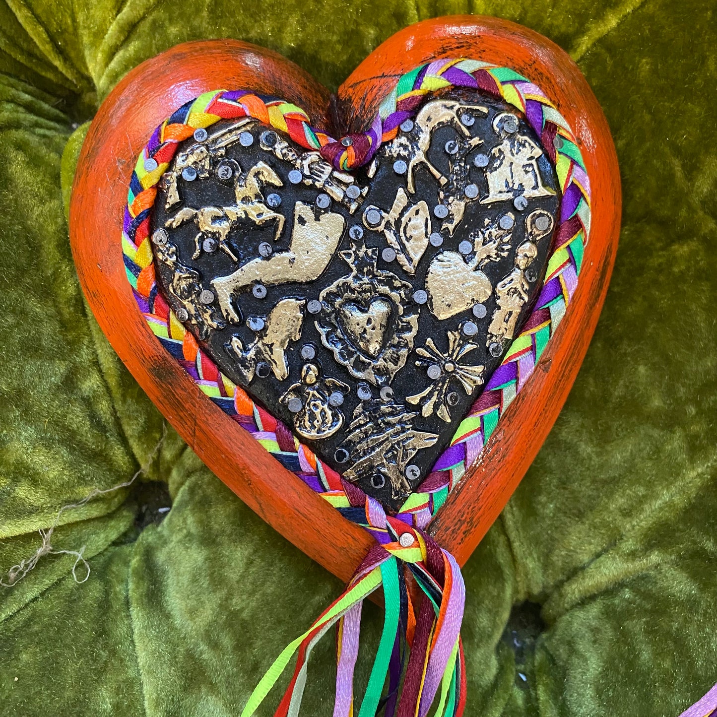 Braided Ribbon Milagros Heart