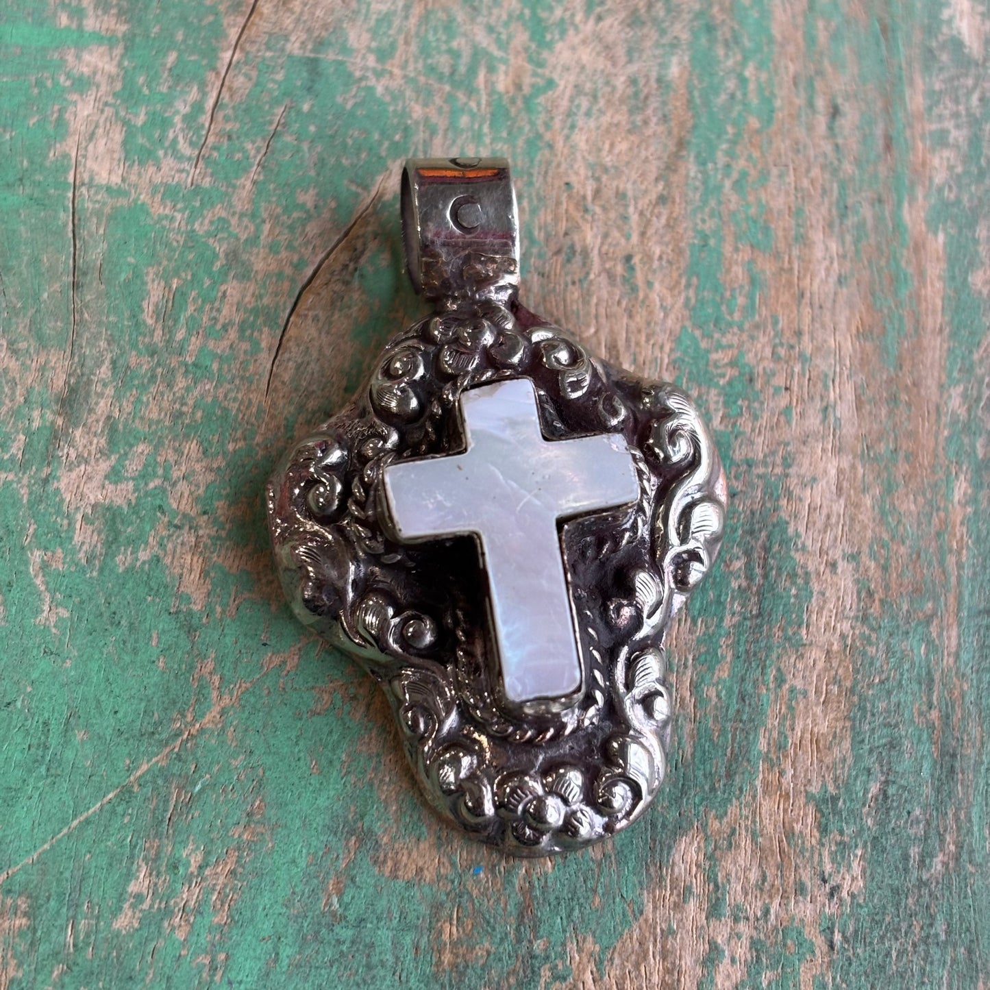 Mother of Pearl White Cross Necklace