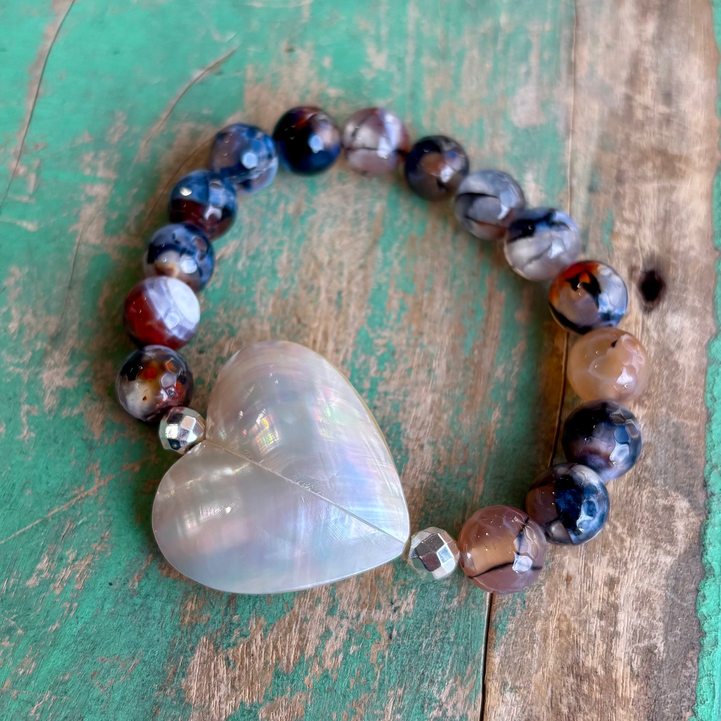 Bubble Shell Heart Bracelet