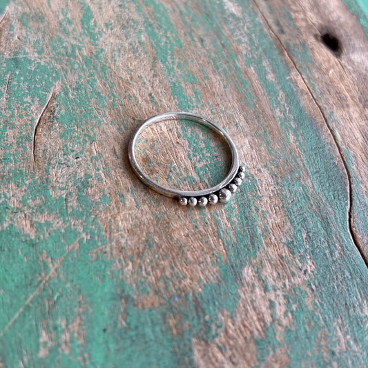 Sterling Silver Simple Dots Ring